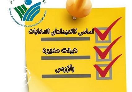 اعلام اسامی کاندیداهای انتخابات هیات مدیره و بازرس انجمن